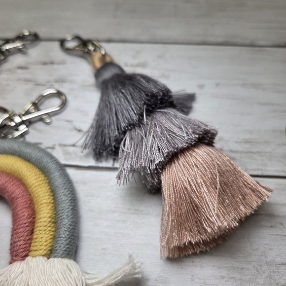 Tassel and Rainbow Keychain Trio - Picture 3 of 5